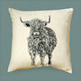 Highland Cow Print Cushion Cover, thumbnail 1 of 3