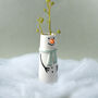 Winter Robin Snowman Bud Vase In Gift Box, thumbnail 1 of 5