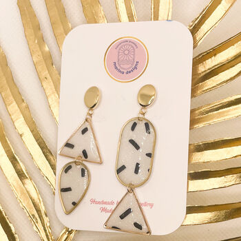 Asymetric Monochrome Statement Earrings For Her, 5 of 9