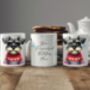 Personalised Schnauzer In Christmas Jumper Mug D, thumbnail 2 of 2
