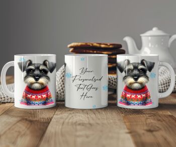 Personalised Schnauzer In Christmas Jumper Mug D, 2 of 2