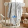 Personalised Blue Embossed Baby Blanket, thumbnail 7 of 12