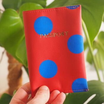 Bright Polka Dot Leather Passport Case, 3 of 4
