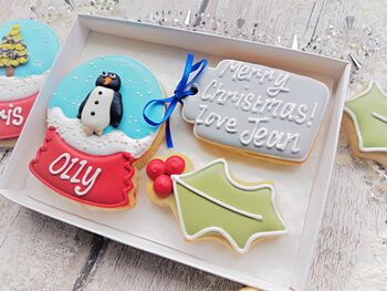 Personalised Snowglobe Christmas Cookie Letterbox Gift, 2 of 5