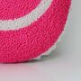 Raspberry Pink Smiley Punch Needle Cushion, thumbnail 3 of 3