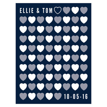 Hearts Personalised Wedding Guest Book Print, 3 of 5