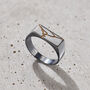 Men's Oxidised Rectangle Kintsugi Signet Ring, thumbnail 1 of 5