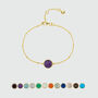 Birthstone Barcelona Bracelet 18ct Gold Plated Silver, thumbnail 4 of 7
