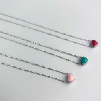 Sterling Silver Tiny Heart Pendant Necklace, 3 of 4