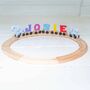 Personalised Elephant Wooden Pastel Letter Name Train Toy, thumbnail 4 of 12