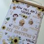Personalised Bee Happy Height Chart, thumbnail 2 of 7