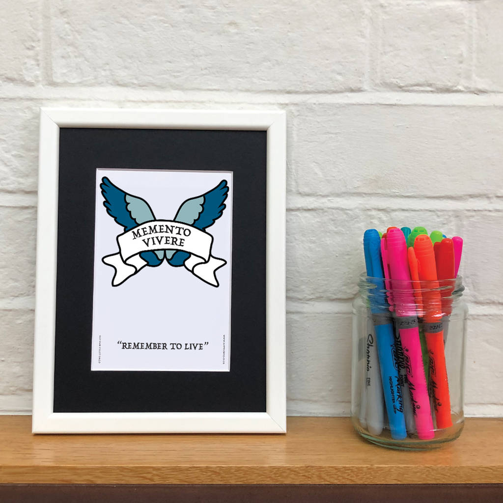 Remember To Live Latin Motivational Motto A5 Framed By Two Little Boys