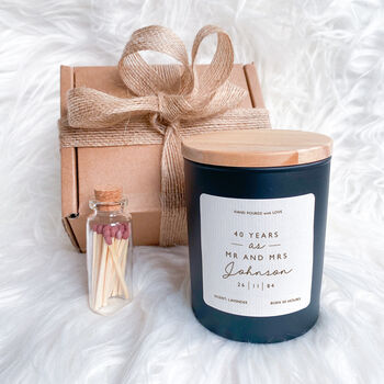 Anniversary Scented Candle Gift With Names And Text, 2 of 9