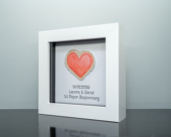 Personalised 1st Paper Anniversary Paper Heart Small Frame, 6 of 7