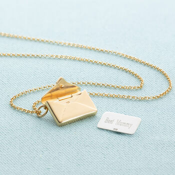 Gold Plated Envelope Necklace With Secret Love Letter, 5 of 8