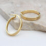 9ct Yellow Gold Ribbed Oval Hoop Creole Earrings, thumbnail 1 of 3