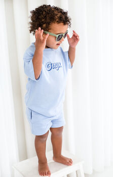 Personalised Bubble Embroidered T Shirt And Short Set, 4 of 9