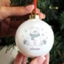 Personalised Polar Bear Christmas Bauble, thumbnail 1 of 4