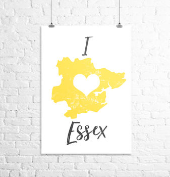 'I Love Essex' Map Print, 3 of 4