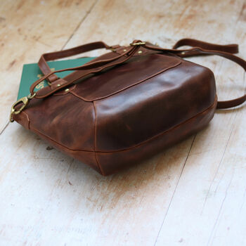 Leather Handbag, Crossbody Shoulder Bag Brown, 3 of 7