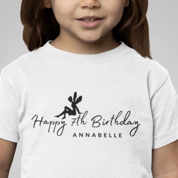 Girls Personalised Fairy Birthday T Shirt, 6 of 6