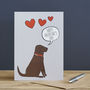 Chocolate Labrador Valentine's Day Card, thumbnail 2 of 2
