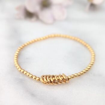 Gold Vermeil Milestone Birthday Stretch Bracelet In Various Ages, 2 of 6