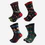 Christmas Favourites Bamboo Socks Gift Set Men's Four Pack, thumbnail 2 of 3