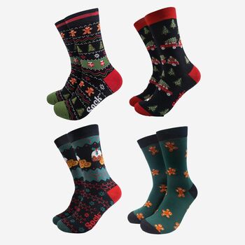 Christmas Favourites Bamboo Socks Gift Set Men's Four Pack, 2 of 3