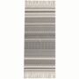 White Grey Cotton Runner Rug With Tassel, thumbnail 3 of 9