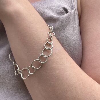 Handmade Silver Chain Bracelet With Tiny Flowers, 4 of 5