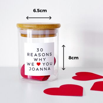 Personalised 30 Reasons Why I/We Love You Jar, 5 of 9