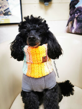 Patchwork Roll Top Dog Snood, 2 of 3