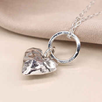 Sterling Silver Heart And Hoop Necklace, 2 of 4