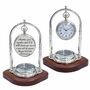 Personalised Chrome 24th Anniversary Desk Clock With Compass, thumbnail 1 of 9