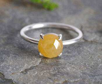 Natural Yellow Sapphire Ring In Sterling Silver, 2 of 4