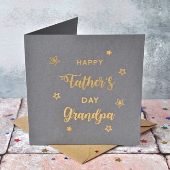 Personalised Gold Foiled Grandad Father's Day Card, 2 of 3