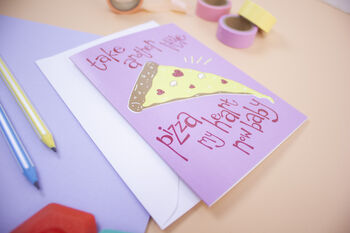 Funny 'Pizza My Heart' Valentines Card, 2 of 4