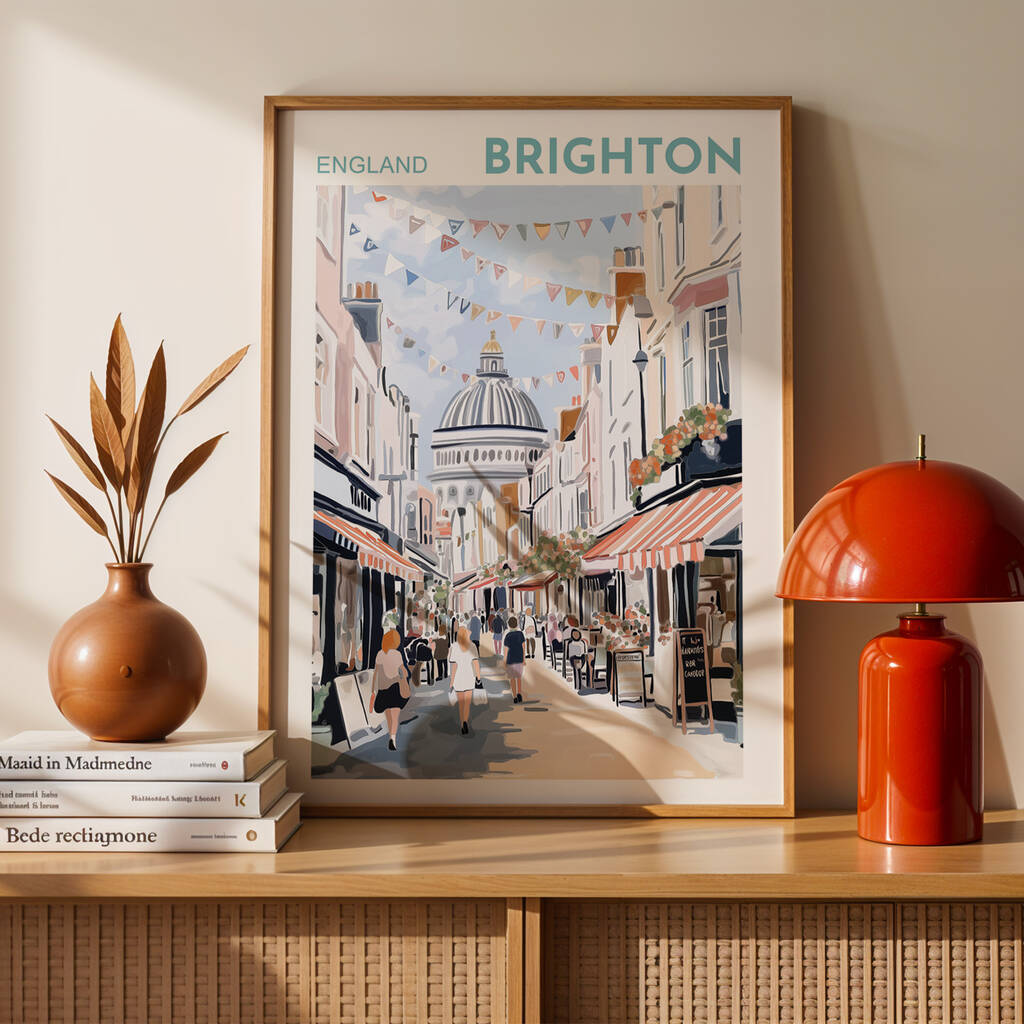 Brighton Lanes Travel Inspired City Poster, 1 of 8