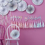 Iridescent Foiled Happy Birthday Bunting Backdrop, thumbnail 3 of 3