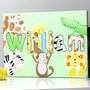Personalised Jungle Pastel Name Canvas, thumbnail 6 of 12