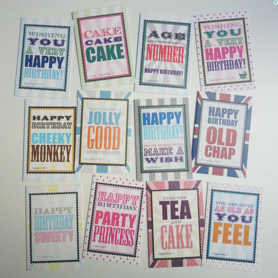 pack of 12 assorted birthday cards by dimitria jordan ...