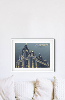 Liver Building Liverpool Travel Poster Art Print, 2 of 8