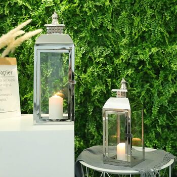 Set Of Two Stainless Steel Hanging Candles Lantern, 2 of 8