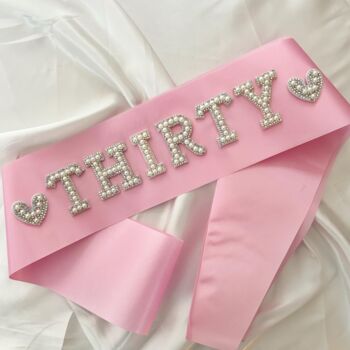 Eighteenth / 18th Birthday Party Pearl Personalised Sash, 5 of 6