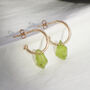 9ct Gold Natural Peridot Hoops, thumbnail 1 of 4