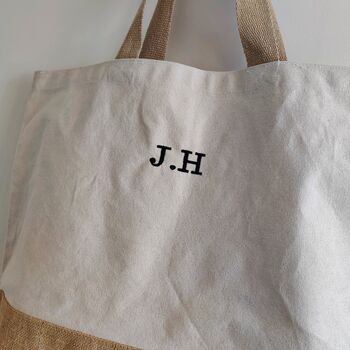 Personalised Jute Base Oversized Tote Bag, 4 of 8