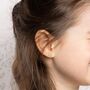 Kids Sterling Silver And Gold Daisy Stud Earrings, thumbnail 2 of 4