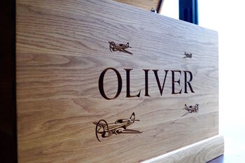Personalised Oak Toy Box, 10 of 12