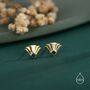 Art Deco Inspired Small Sun Ray Stud Earrings In Sterling Silver, thumbnail 4 of 12